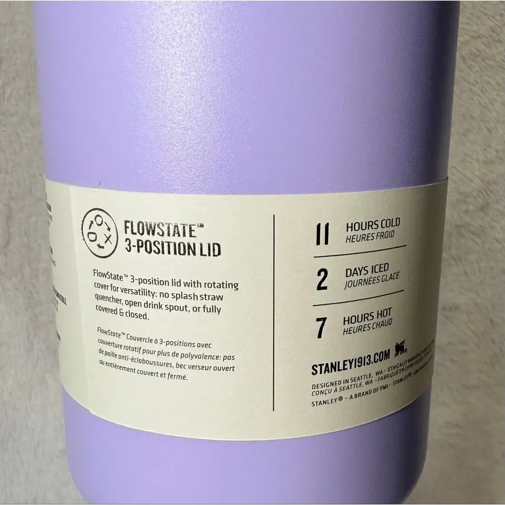 New Stanley 40 oz Quencher H2.0 FlowState Tumbler in the orchid color - Picture 6 of 11